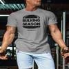 Bulking Season Weightlifting T-Shirt, Gym Inspiration Mens Workout Shirt (3XL, Bulking Season Grey) view 3