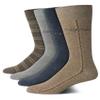 Calvin Klein Men's Dress Socks - 4 Pack Soft Cotton Blend Patterned Crew Socks for Men - Casual Mens Long Work Socks (7-12), Size 7-12, Wheat Assorted view 1