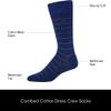 Calvin Klein Men's Dress Socks - 4 Pack Soft Cotton Blend Patterned Crew Socks for Men - Casual Mens Long Work Socks (7-12), Size 7-12, Wheat Assorted view 3