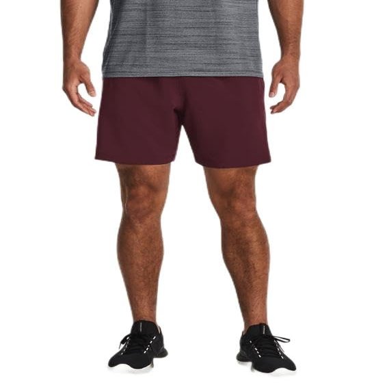 Under Armour Mens Woven 7-Inch Shorts, (600) Dark Maroon / / Black, Small