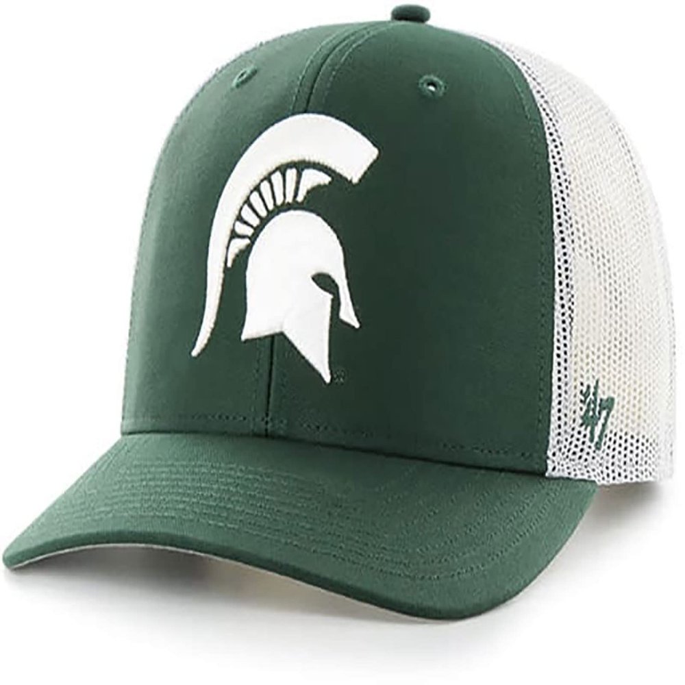 '47 Michigan State Spartans Mens Womens Trucker Adjustable Snapback Dark Green Team Color Logo Hat