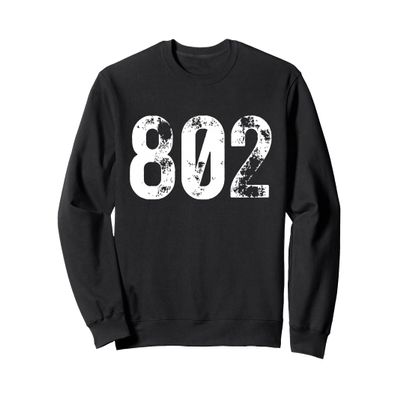 802 Area Code Vermont Mobile Telephone Area Code 802 Sweatshirt