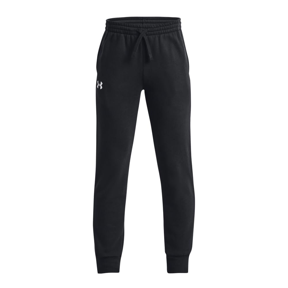 Under Armour Boys Rival Fleece Joggers, (001) Black / / White, Small