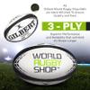 World Rugby Shop X Gilbert G-TR4000 Rugby Ball Size 5 - Durable Rugby Equipment - Triangular Surface Grip - 3 Ply Construction - Black view 4