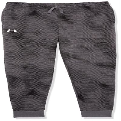 Under Armour Boys Rival Fleece Printed Joggers, (001) Black / / White, Medium