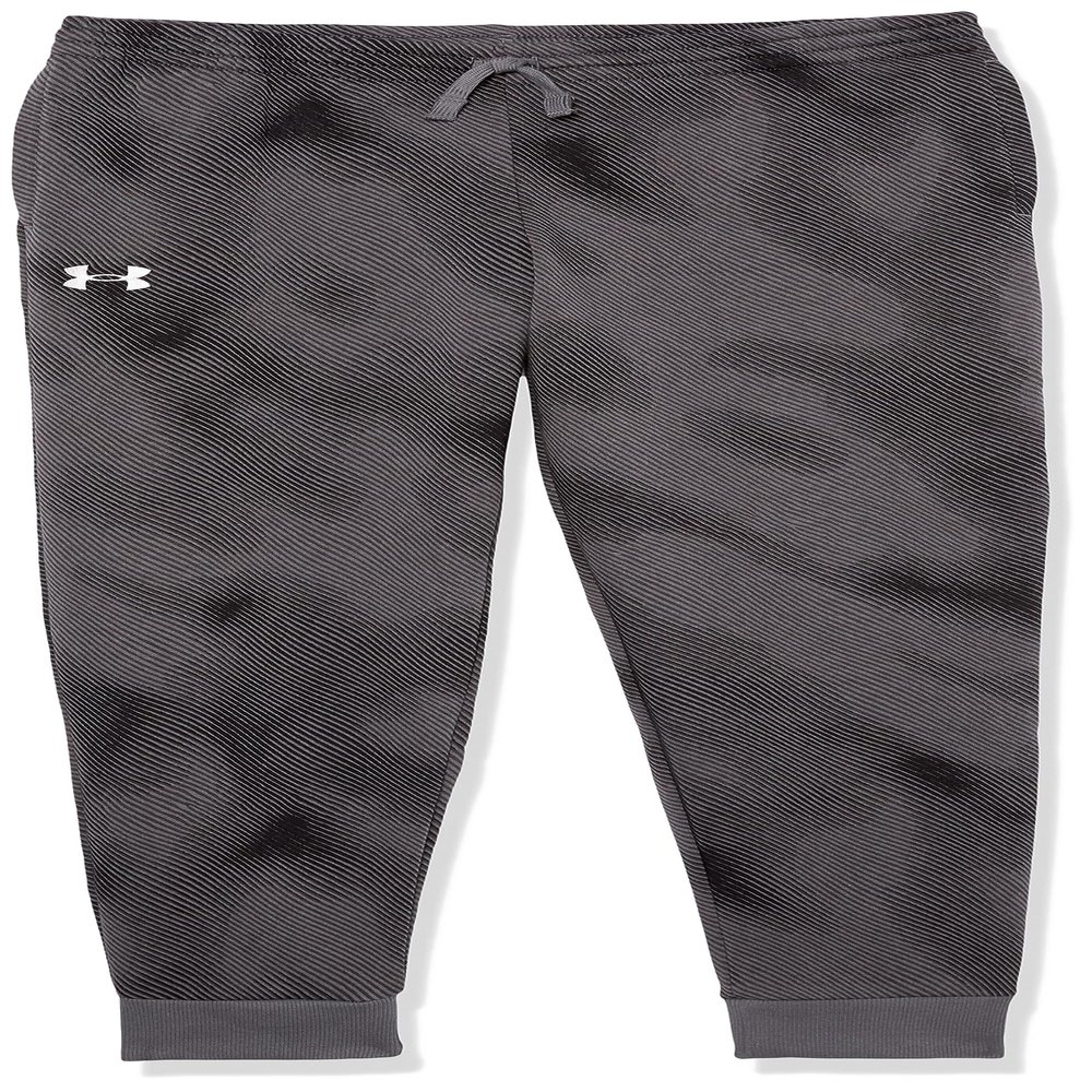 Under Armour Boys Rival Fleece Printed Joggers, (001) Black / / White, Medium
