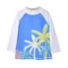 Flap Happy Baby Boys UPF 50+ Graphic Swim Top Rash Guard Shirt, Palm Paradise Blue, 6 Years US view 1