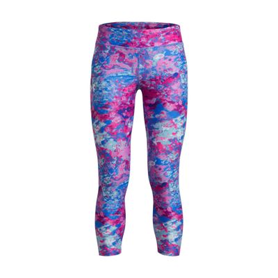 Under Armour Girls HeatGear Armour Printed Ankle Crop, (465) Water / / White, X-Large