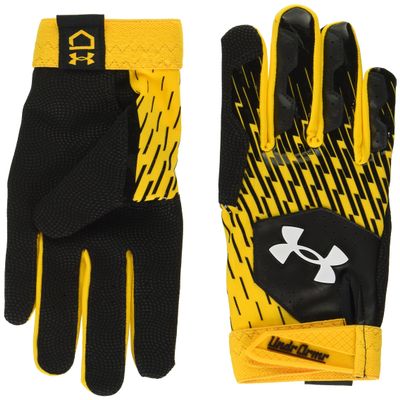 Under Armour Men's Clean Up Baseball Gloves, (005) Black/Steeltown Gold/White, Medium