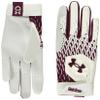 Under Armour Men's Clean Up Baseball Gloves, (106) White/Maroon/Maroon, XX-Large view 1