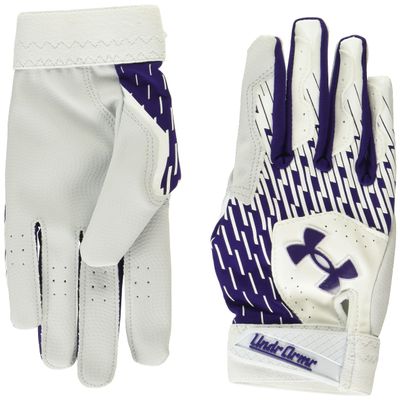 Under Armour Boys Youth Clean Up Baseball Gloves, (104) White/Purple/Purple, Medium