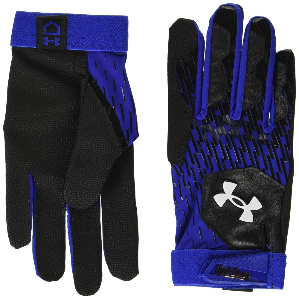 Under Armour Men's Clean Up Baseball Gloves, (002) Black/Royal/White, Small