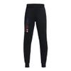 Under Armour Boys Armour Fleece Graphic Joggers, (001) Black / / White, Large view 1