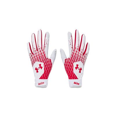 Under Armour Men's Clean Up Baseball Gloves, (105) White/Red/Red, X-Large