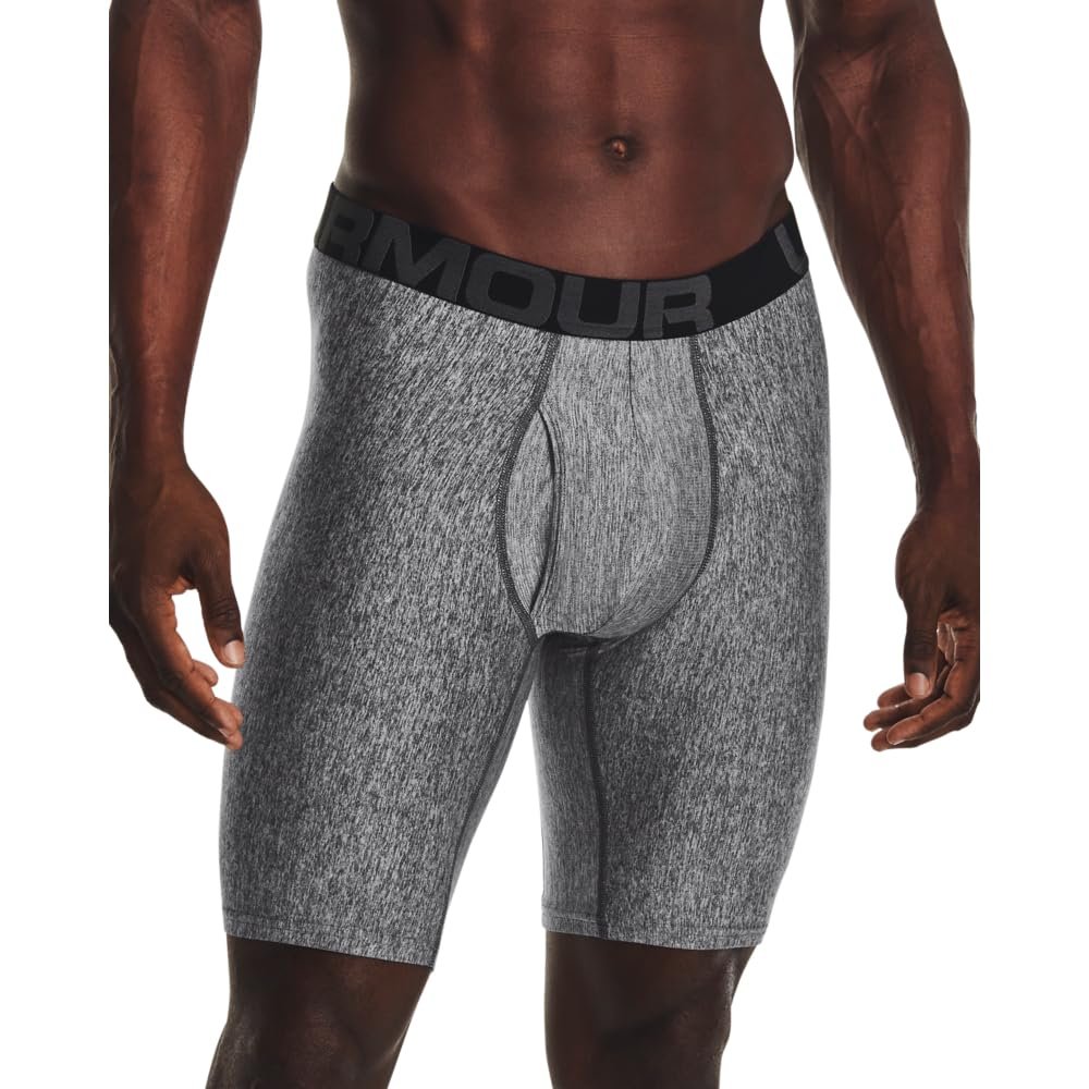 Under Armour Mens Tech 9-inch Boxerjock 1-Pack, (013) Jet Gray Light Heather / / Pitch Gray, X-Small