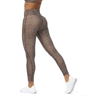 Aoxjox High Waisted Workout Leggings for Women Trinity Yoga Pants 26.5" (A Coffee Dot Print, Large)