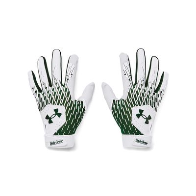 Under Armour Men's Clean Up Baseball Gloves, (101) White/Forest Green/Forest Green, Large