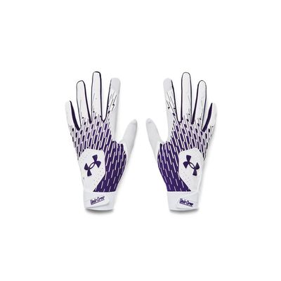 Under Armour Men's Clean Up Baseball Gloves, (104) White/Purple/Purple, Small