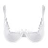 ACSUSS Womens Lace Underwired Bra Adjustable Spaghetti Straps 1/4 Cups Brassiere Lingerie Underwear White 4X-Large view 1
