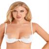 ACSUSS Womens Lace Underwired Bra Adjustable Spaghetti Straps 1/4 Cups Brassiere Lingerie Underwear White 4X-Large view 2