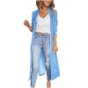XUNRYAN Womens Long Velvet Cardigan Jacket Lapel Collar Open Front Cardigan Trench Coats Sweater Winter Fall Outwear view 1
