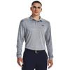 Under Armour Mens Performance Polo 3.0 Long Sleeve, (035) Steel Light Heather / / Pitch Gray, XX-Large view 1