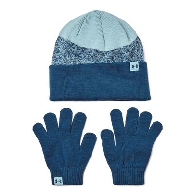 Under Armour Boys Beanie & Glove ComboDISC, (426) Varsity Blue/Blizzard/Varsity Blue, One Size Fits Most