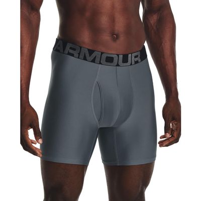 Under Armour Mens Tech 6-inch Boxerjock 1-Pack, (002) Gravel / / Black, Small