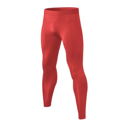 WRAGCFM Men's Compression Pants Cool Dry Athletic Workout Leggings Running Active Sports Tights Base Layer(Red, L)