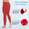WRAGCFM Men's Compression Pants Cool Dry Athletic Workout Leggings Running Active Sports Tights Base Layer(Red, L) view 3