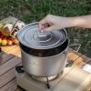 Boundless Voyage Titanium Pot Portable Camping Cookware Lightweight Cooking Pot Set for Outdoor Cooking Traveling Backpacking Hiking Trekking Picnic (2.4L) view 2