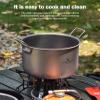 Boundless Voyage Titanium Pot Portable Camping Cookware Lightweight Cooking Pot Set for Outdoor Cooking Traveling Backpacking Hiking Trekking Picnic (2.4L) view 4