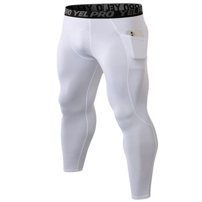Yuerlian Men's Thermal Compression Pants, Fleece Lined Running Tights Compression Baselayer Leggings with Pockets for Cold