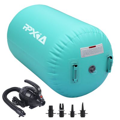 PPXIA Gymnastics Air Roller Air Barrel Inflatable Tumbling Mat, Tumble Track Backhandspring Mat Gymnastic Equipment with Pump for Yoga Training Cheerleading Home Use Green