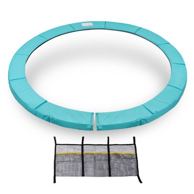 ExacMe 12 Foot Trampoline Pad 0.8" Thick with Opening, Replacement Safety Spring Cover Frame Pad with Storage Bag (Seafoam Green)
