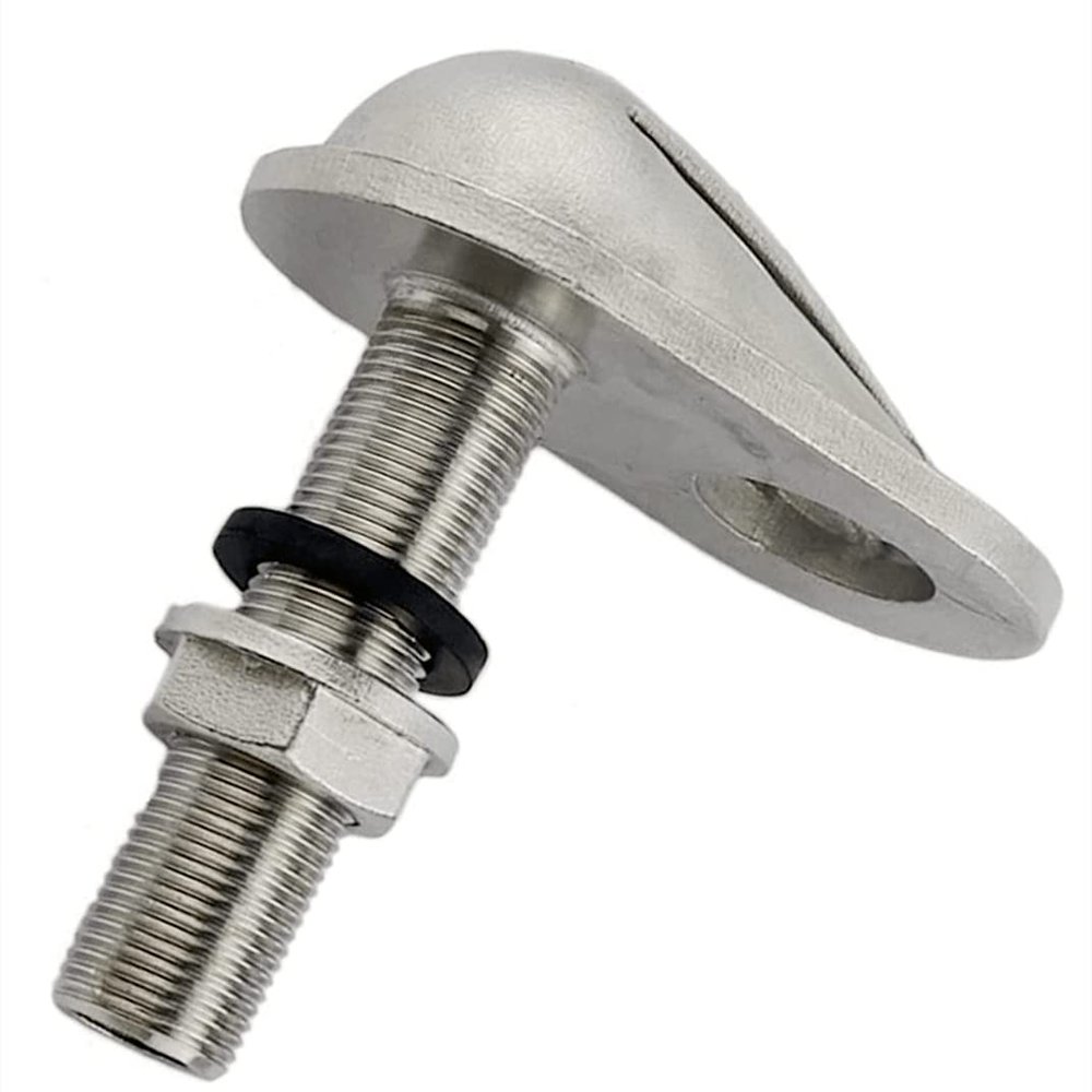 Stainless Steel 316 Boat Intake Strainer Thread Thru-Hull,Marine Pump Hose Fitting Water Outlet Hose Pipe Hardware Accessories with Rubber Washer Gaskets (Size33mm 1 1/4in)