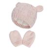 homeemoh Newborn Baby Winter Hat and Mitten Set, Toddler Girls Boys Knitted Beanie and Gloves Set,Pink,6-18 Month view 1