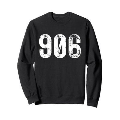 906 Area Code Upper Peninsula of Michigan Marquette MI 906 Sweatshirt
