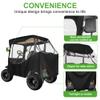 10L0L 2 Passenger Golf Cart Enclosure for Club Car DS & Precedent,Waterproof 600D Rain Cover,with Side Mirror Opening,Transparent Tail Light Panel,Foldable Door,Windshield,4-Sided Clear Windows view 3