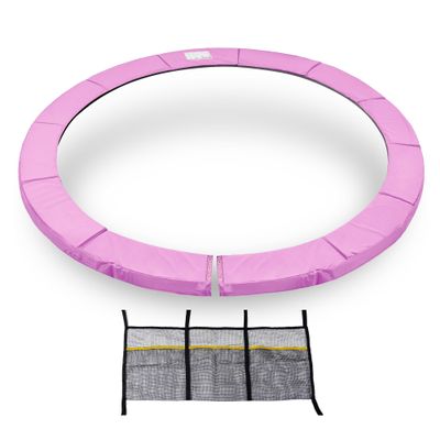 ExacMe 12 Foot Trampoline Pad 0.8" Thick with Opening, Replacement Safety Spring Cover Frame Pad with Storage Bag (Pink)