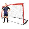 RUNBOW 9x5 ft Portable Kids Soccer Goal for Backyard Adult Junior Large Practice Soccer Net with Carry Bag (9x5ft, Red, 1 Pack) view 1