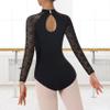 BAKPH Women's Turtleneck Dance Ballet Leotard With Durable Lace,Water-drop Hollow Back(W7029-06-XL) view 2
