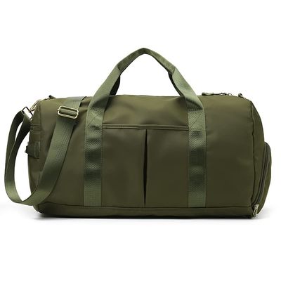 Magik Sports Gym Travel Duffel Bag Wet Pocket Shoes Compartment Swim Yoga Training (Dark Green)