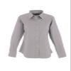 21Fashion Womens Button Down Slim Fit Dress Shirt Ladies Full Sleeve Office Pinpoint Shirt Silver Grey view 1