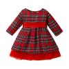 Fall Baby Girl Clothes Toddler Baby Kids Girls Suit Christmas Red Plaid Long Sleeves Dress (Red, 18-24 Months) view 1