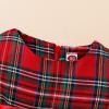 Fall Baby Girl Clothes Toddler Baby Kids Girls Suit Christmas Red Plaid Long Sleeves Dress (Red, 18-24 Months) view 3