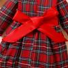 Fall Baby Girl Clothes Toddler Baby Kids Girls Suit Christmas Red Plaid Long Sleeves Dress (Red, 18-24 Months) view 4