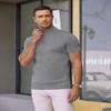 COOFANDY Mens Fashion Mock Turtleneck Short Sleeve Mock Neck Pullover Sweater Slim Fit Casual Knitted Basic Tops Dress Undershirt Grey Large view 4