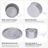 iBasingo 1.2L+1.8L+2.4L Titanium Pots Set with Lid Camping Cookware with Foldable Handle Portable Lightweight Cooking Kit Outdoor Kitchen Cooking Kit for Backpacking Hiking Picnic Fishing Ti2109C view 3