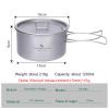 iBasingo 1.2L Titanium Soup Pot with Lid Camping Cookware with Foldable Handle Portable Lightweight Outdoor Kitchen Cooking Kit Backpacking Hiking Picnic Fishing Mountaineering Ti2106C (1 pc) view 2
